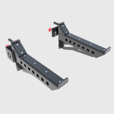 Qli safety spotter arms are used to attach to the duty rack to place and block the barbells