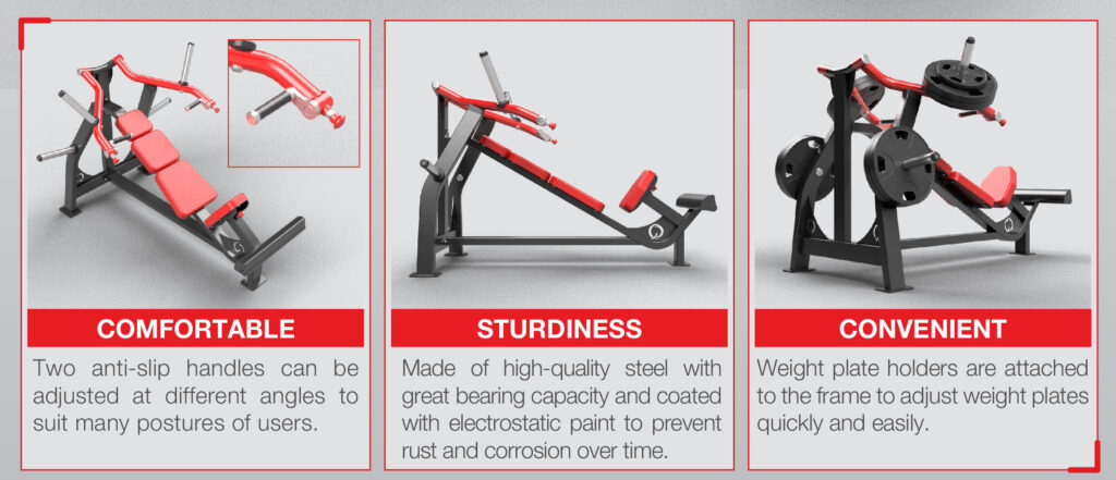 Qli Plate Loaded Chest Press QCP660 is remarkable with a modern and compact design