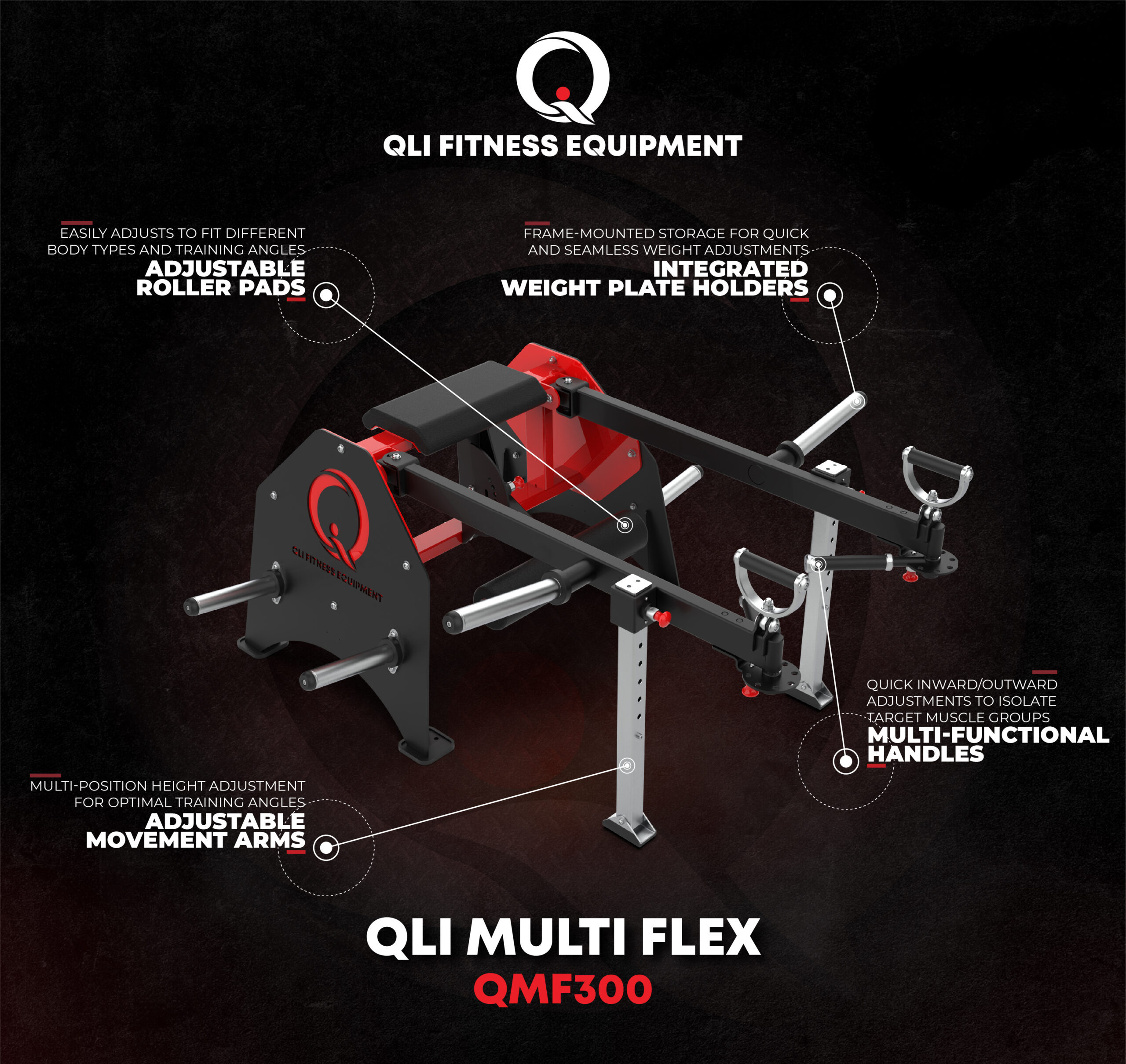 QLI MULTI FLEX QMF300 multi-functional trainer for commercial gym